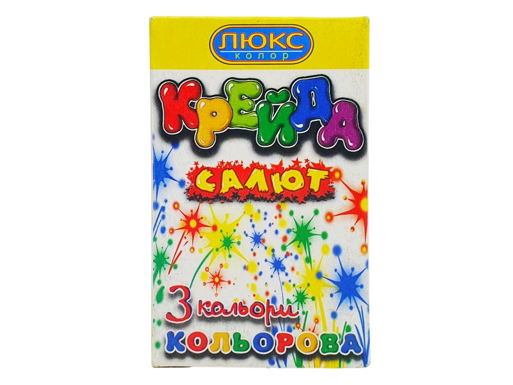 Крейда кольорова 3 кольори квадратна Салют. м'який Люкс Колор А-103