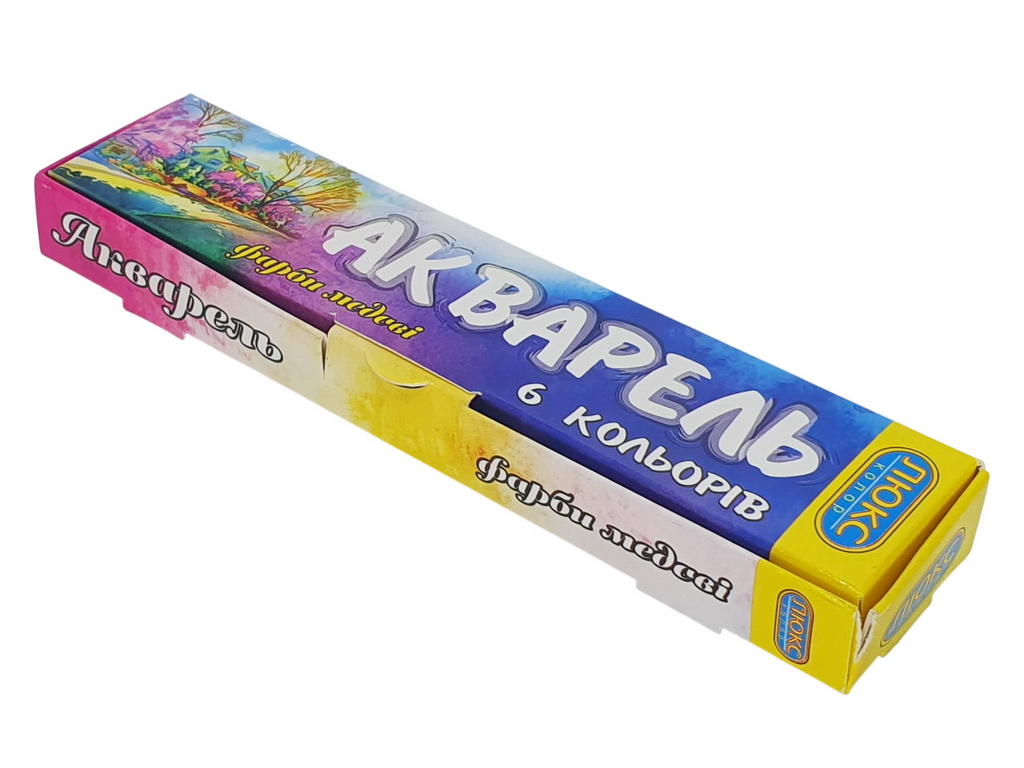 Акварель медовая 6 цветов.2мл. Спайка. 6х2,8 гр. Люкс колор АМ-3/6 35995