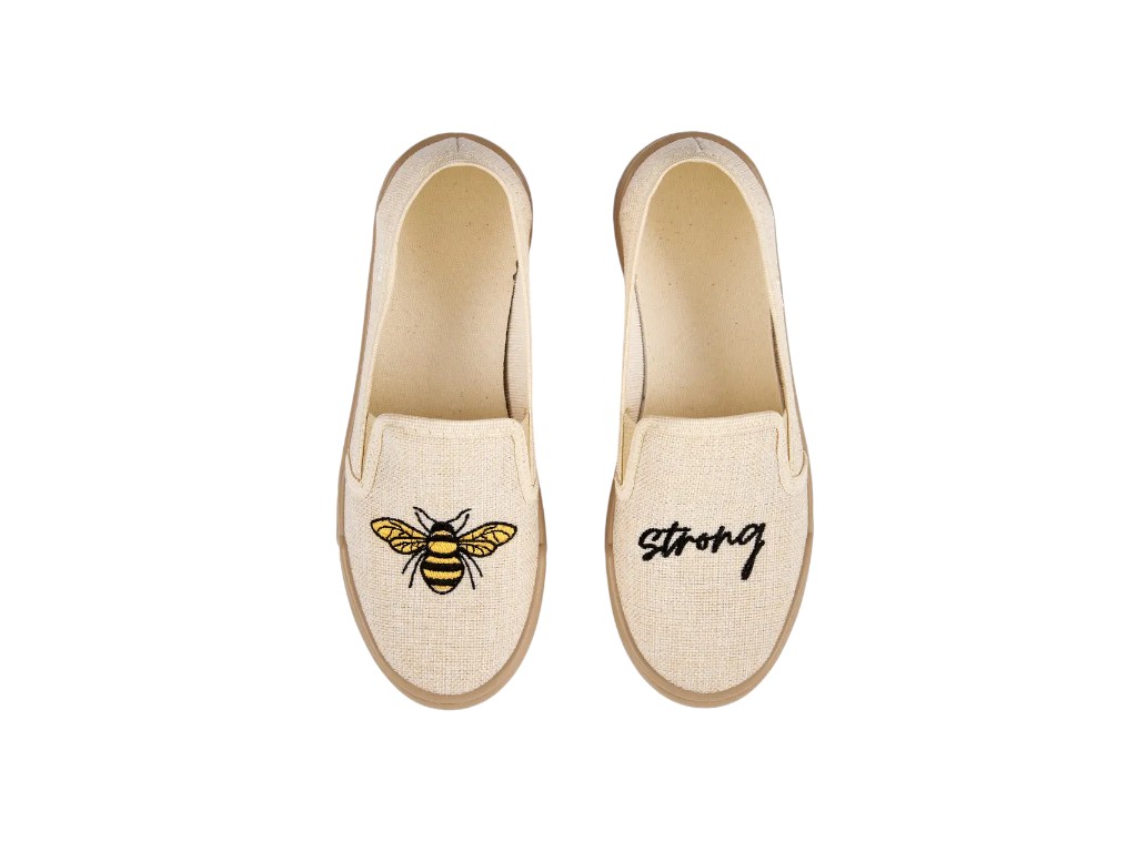Слипоны женские текстильные ROXY бежевые Bee Strong L-784M-3-BS, 38 размер, Litma
