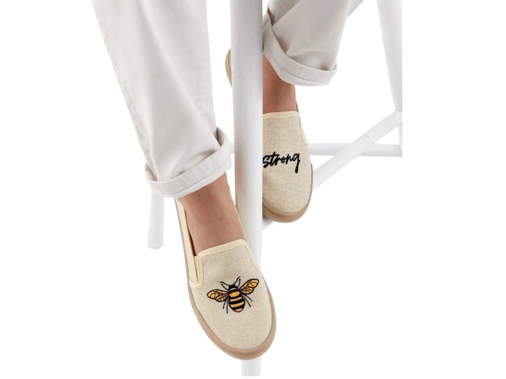 Слипоны женские текстильные ROXY бежевые Bee Strong L-784M-3-BS, 39 размер, Litma