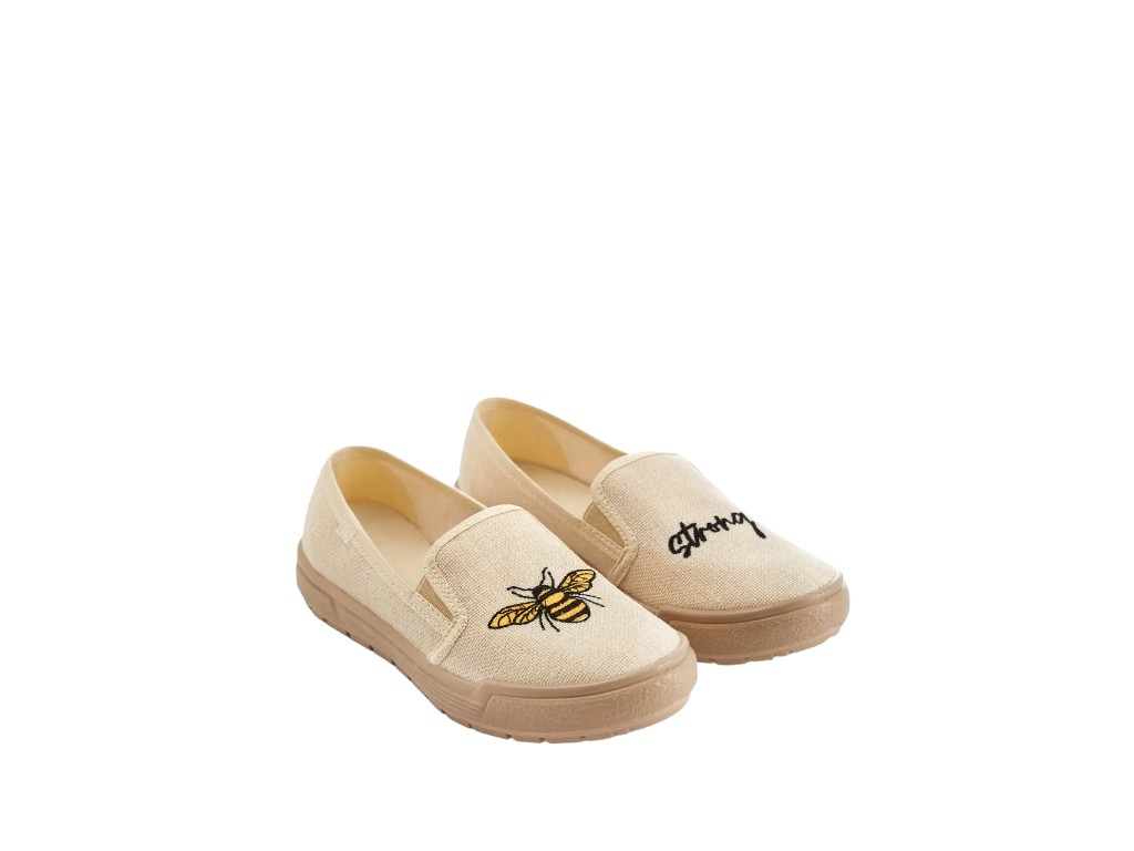 Слипоны женские текстильные ROXY бежевые Bee Strong L-784M-3-BS, 40 размер, Litma