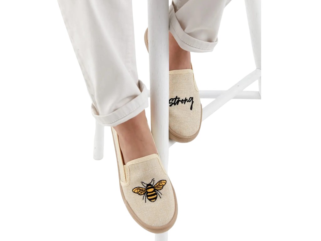 Слипоны женские текстильные ROXY бежевые Bee Strong L-784M-3-BS, 41 размер, Litma
