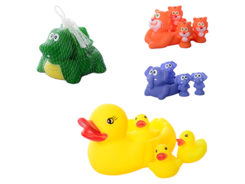 Игрушки для ванны, набор 4 шт, пищалки, 4 вида