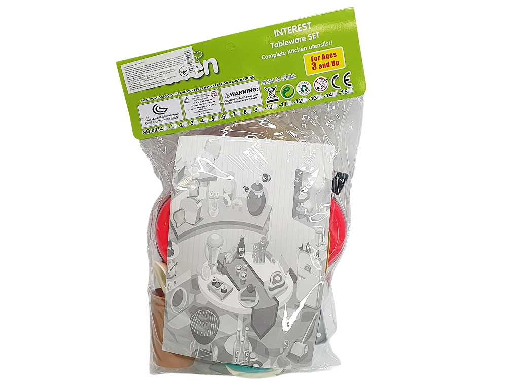 Набор посуды игровой Kitchen 0014-10, 25 см, с продуктами и кастрюлей