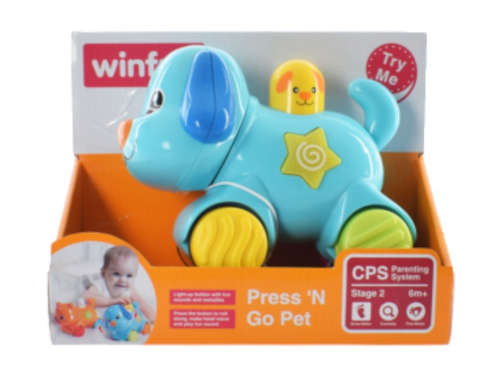 Игрушка собачка музыкальная со светом, подвижная голова