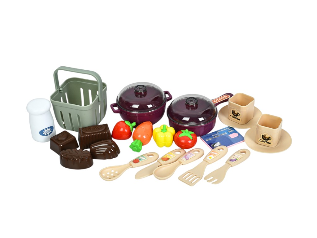 Игровая кухня 2в1 1007-1 с плитой и тестом для лепки 27 см, со звуком и светом