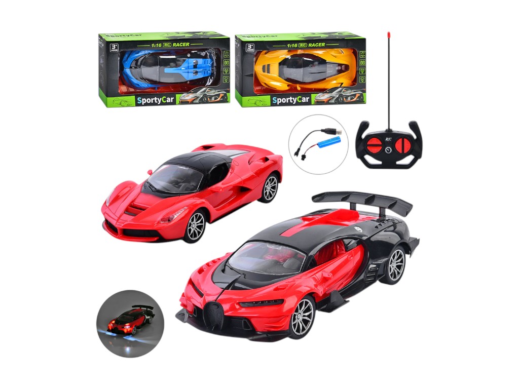 Игрушка машина р/к 1:16 со светом, акум, 2 модели, 2 цвета