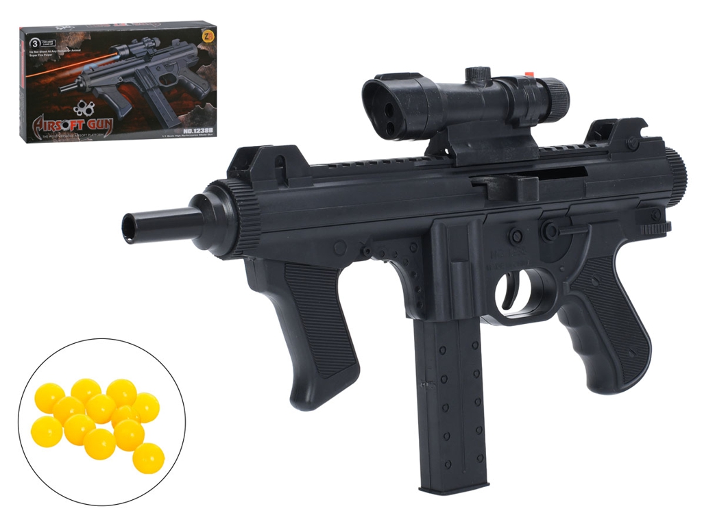 Игрушечный автомат Airsoft Gun с пластиковыми шарами, прицелом и лазером, 28 см