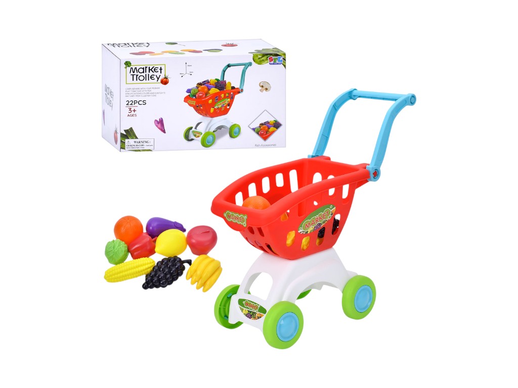 Игровая тележка супермаркет с продуктами 16898