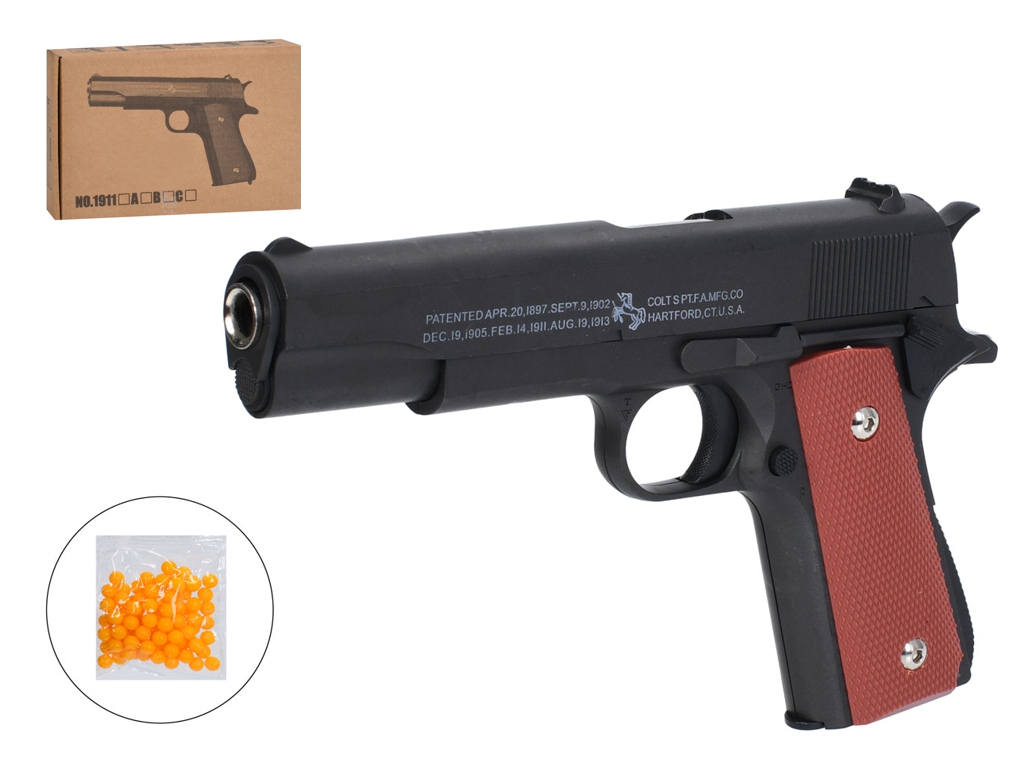 Пістолет 1911B пластикові кулі, в кор-ці, 26-17,5-4см