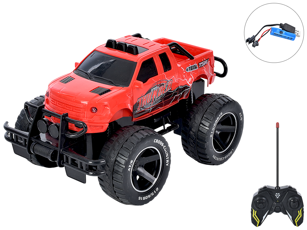 Джип радіокерований Raptor, 19 см, світло, масштаб 1:18, акумулятор та USB-зарядка, 3 види