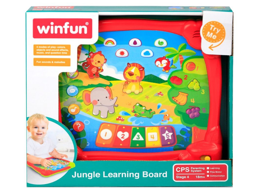 Учебный детский планшет Jungle Learning Board, английский язык, звук и свет, 26×23 см