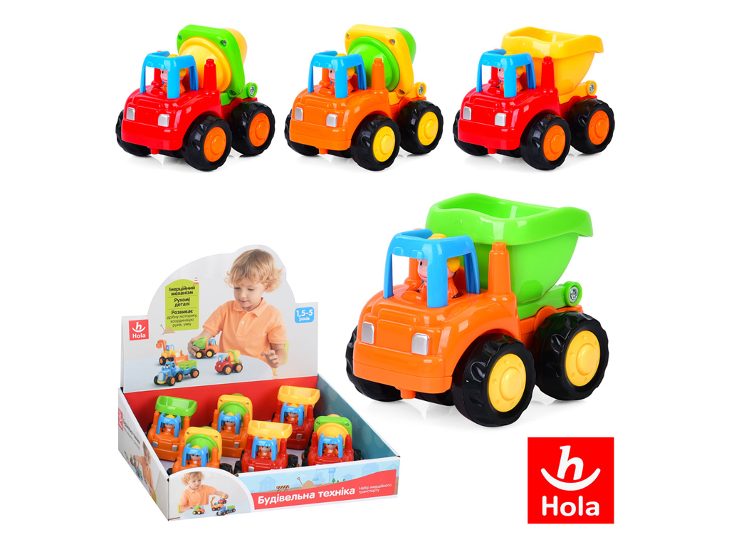 Машинка інерційна, будтехніка, 9см, рухлива деталь, Hola 326CD UA