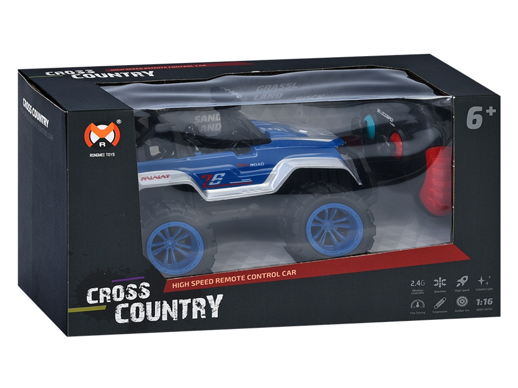 Джип 36815 радіокер., 2,4G, 1:16, акум., USB, гум., колеса, корпус не б'ється, 2 кольори, світло,кор