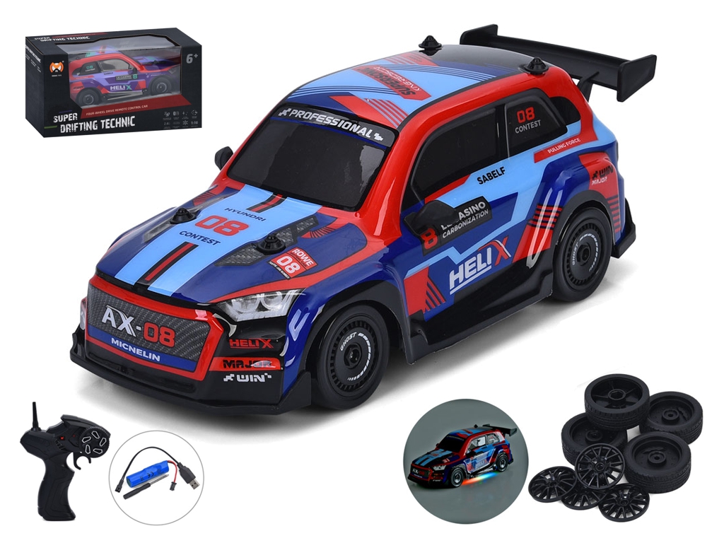 Машина 36903 радіок.2,4G,акум,26,5см,1:16,дрифт,світло,корпус не б'ється,доп.колеса,4х4,USBзар.,2кол
