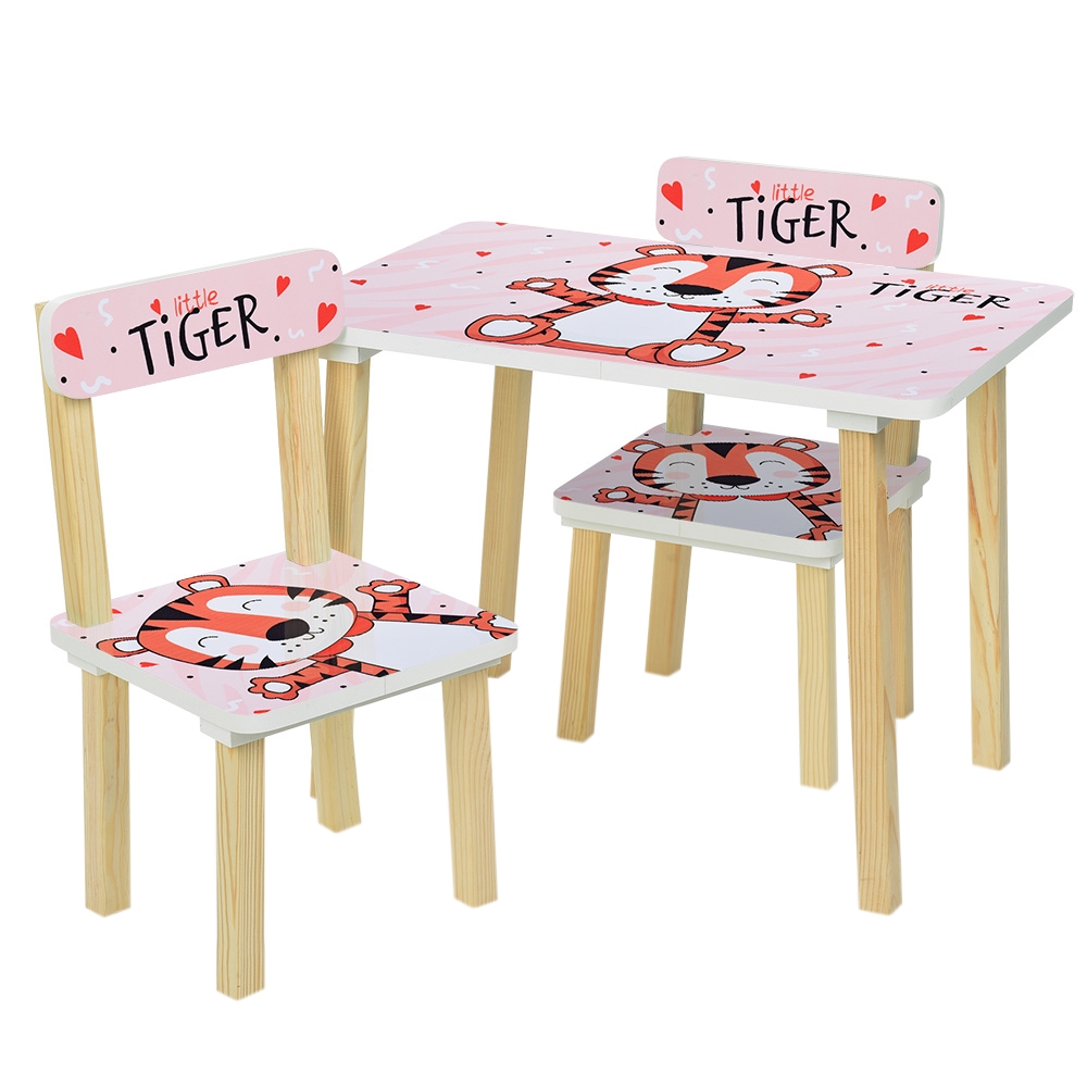 Детский столик деревянный со стульчиками Little Tiger. Bambi 501-59