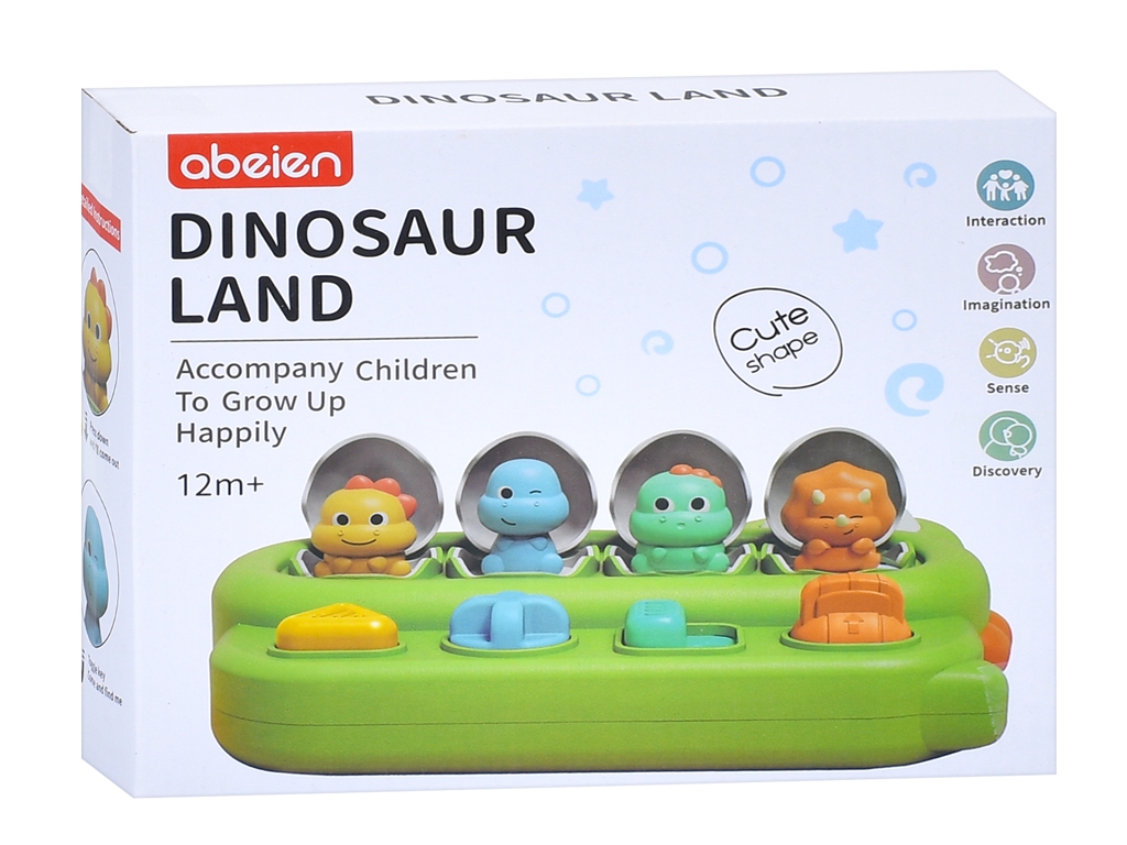 Развивающая игра Pop Up Dinosaur Land, 4 динозавра, 21×18×6,5 см