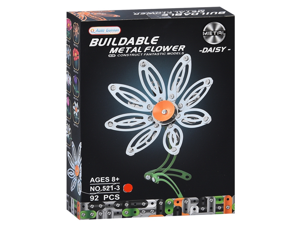Металевий конструктор Квітка 521-1-2-3-5, 43+ деталі, 4 види