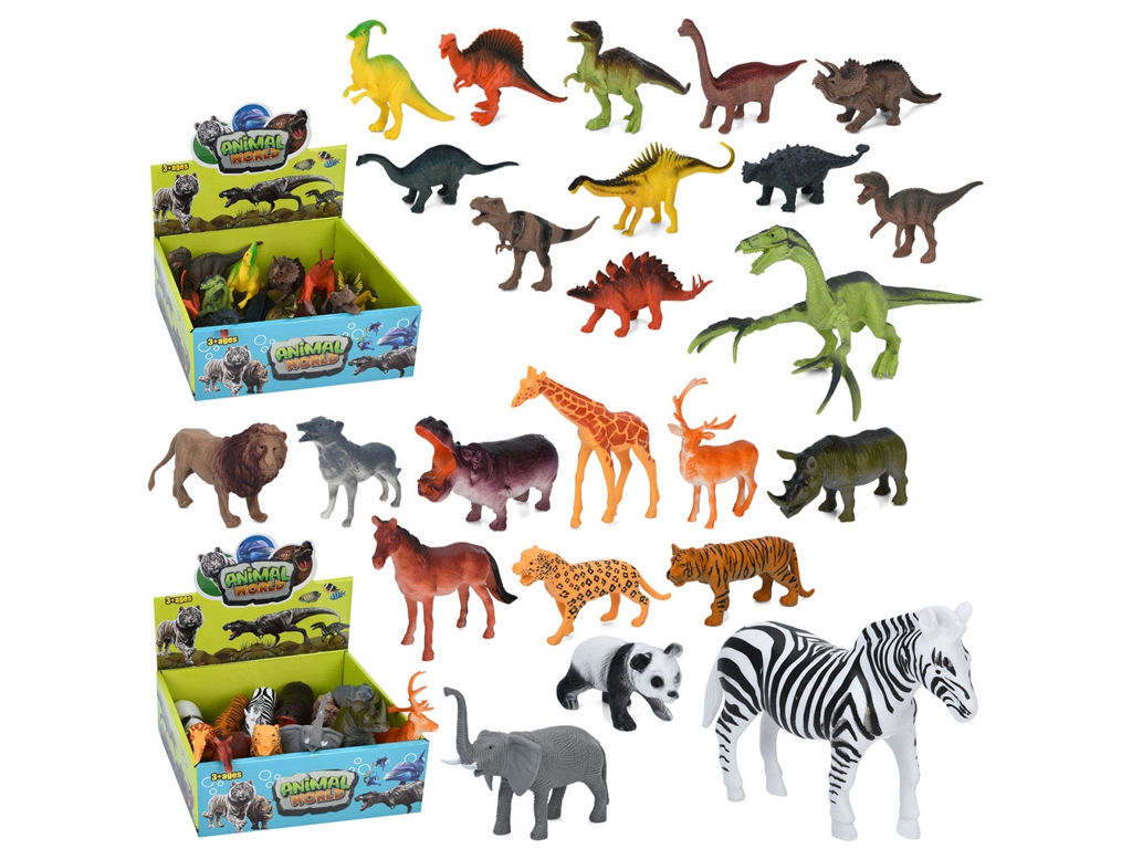 Фігурки ігрові динозаври та дикі тварини, 2 види, 8 см, BabyToys 564A-C (ціна за 1шт)