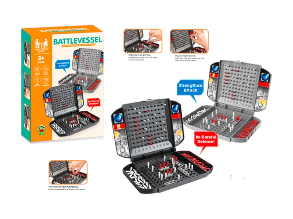 Настольная игра «Морской бой» 596-13, 2 игровых поля, пластик, 16×24×5,5 см