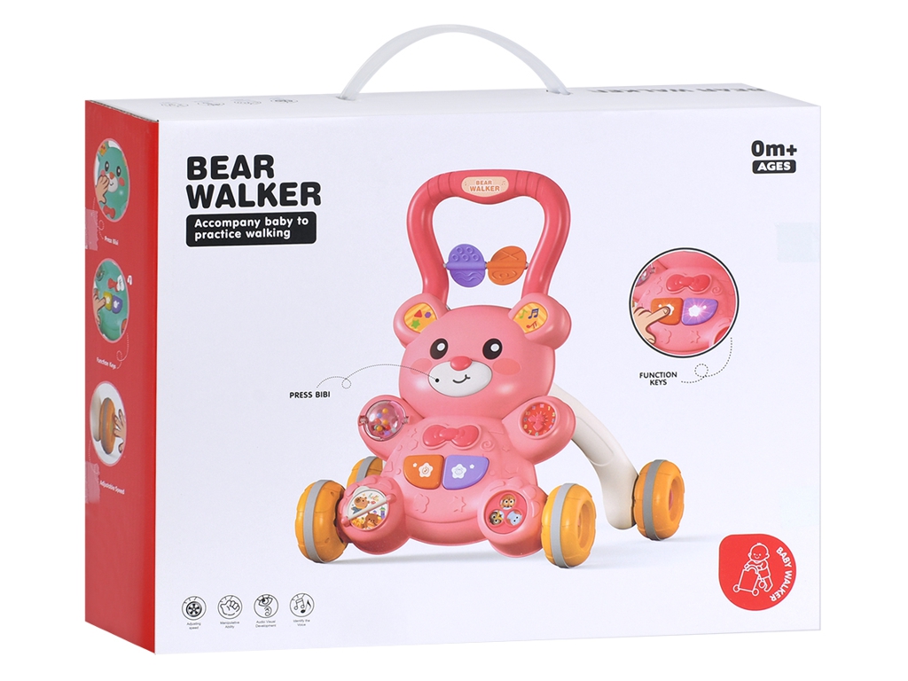 Каталка-ходунки 2 в 1 с игровой панелью-стликом, музыка, свет