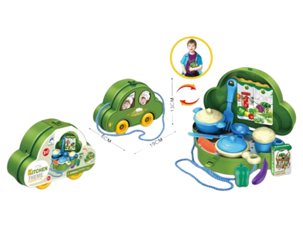 Игровой набор, кухня-автомобиль, посуда и продукты