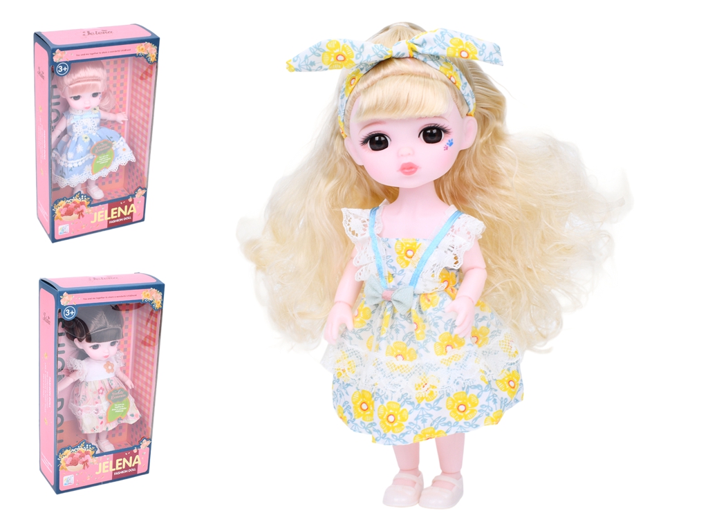 Кукла шарнирная Lena 65009C, 23 см, подвижные конечности, с длинными волосами