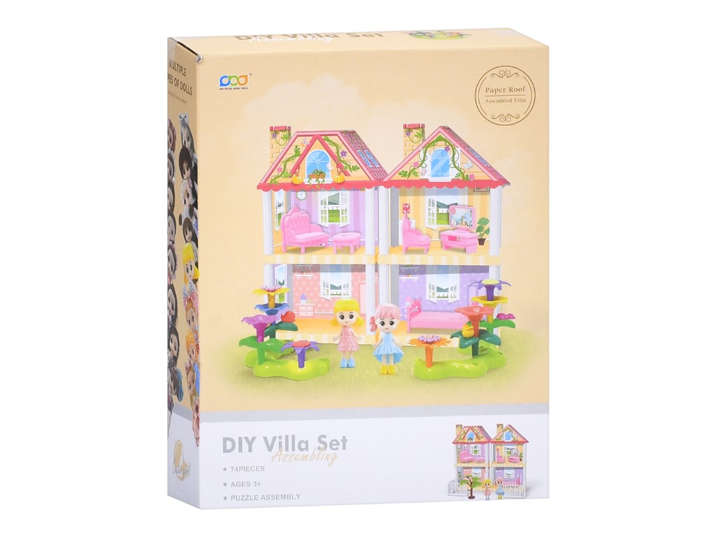 Кукольный домик игровой 666-3AA-8, 2 этажа, с куклой и мебелью, BabyToys