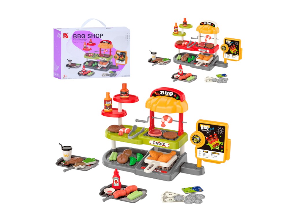 Игровой набор магазин-гриль 668-144-145; 2 вида; (цена за 1 набор)