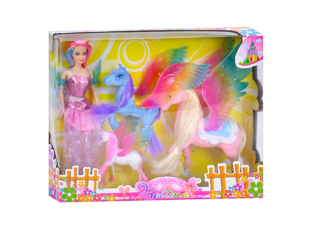 Игровой набор кукла-фея 68410, 28 см, с единорогом и пегасом, фигурки животных