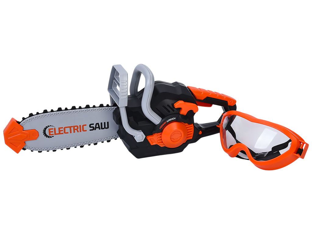 Набір ігровий бензопила зі звуком Electric Saw, 33 см, з окулярами, на батарейках