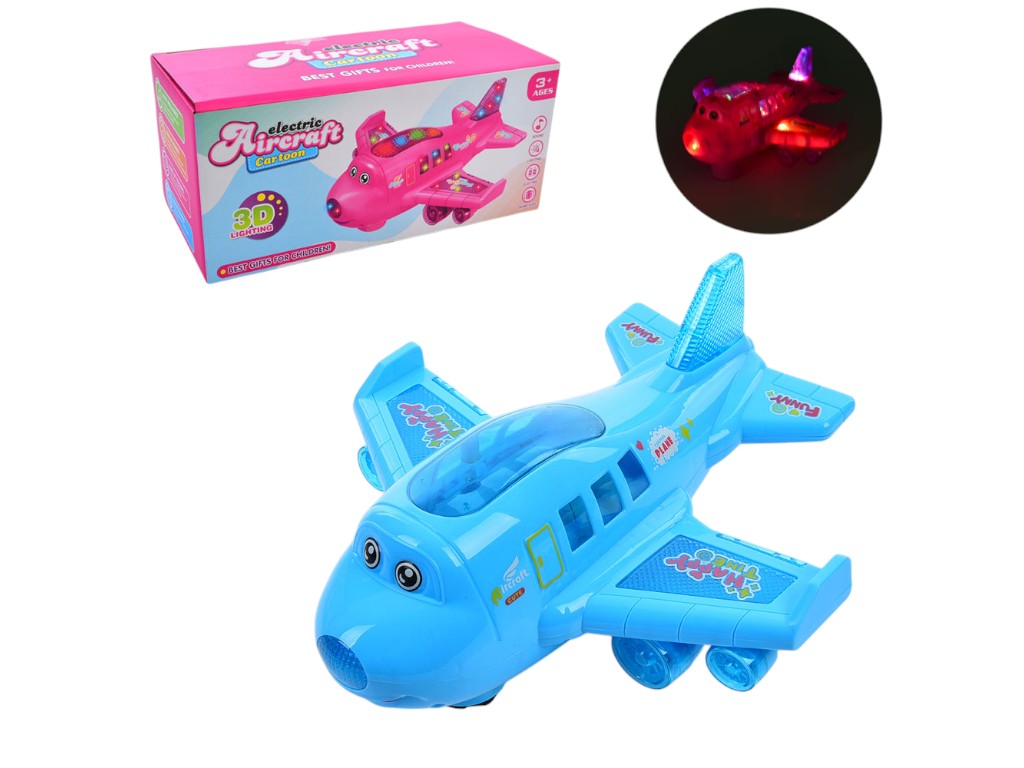 Игрушечный самолет, музыка, звук, свет, ездит, 2 цвета (цена за 1 шт)