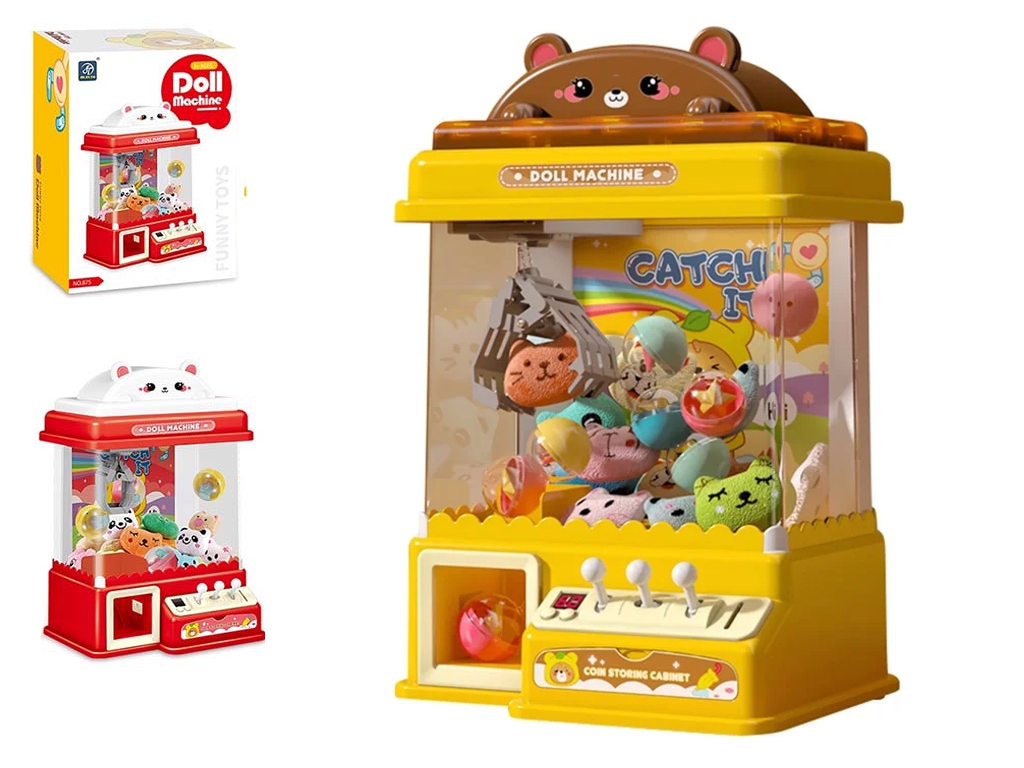 Игровой автомат с мягкими игрушками Doll Machine, 36 см, свет и музыка, микс цветов