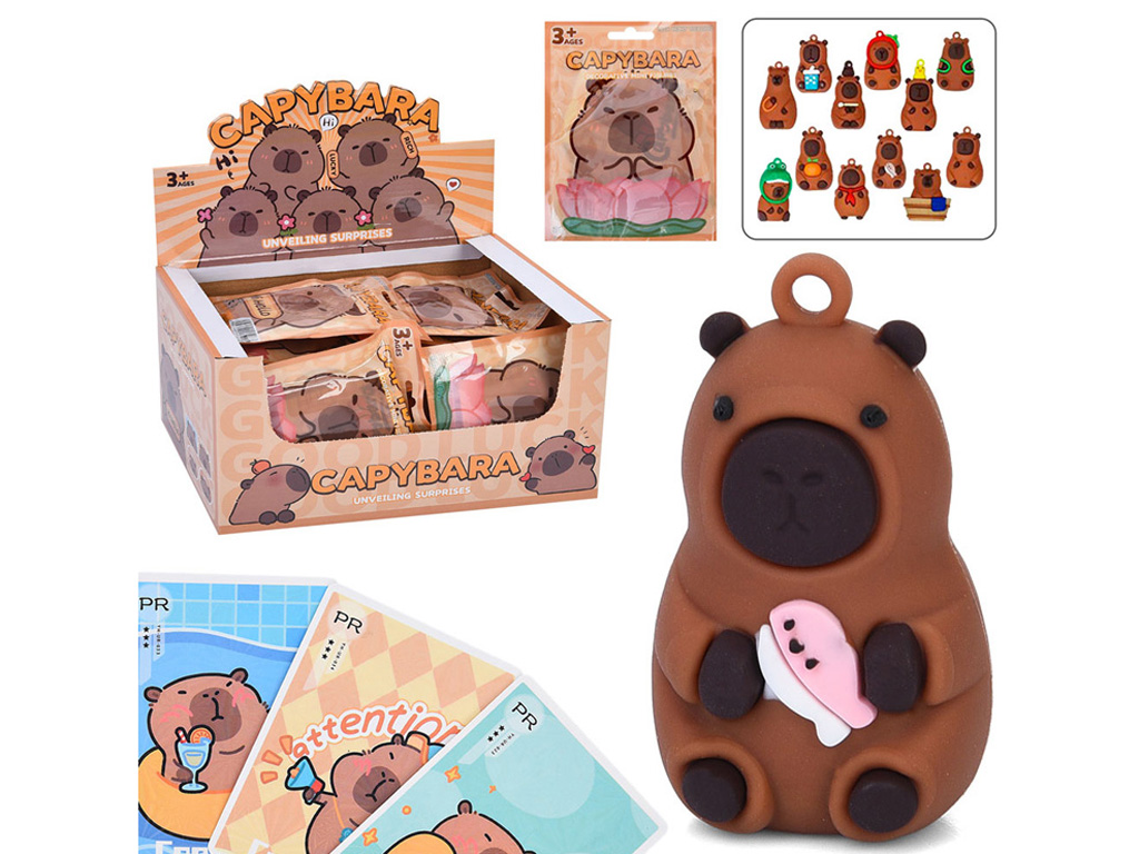 Фигурки-сюрприз капибара с карточками 99508, 4см, микс видов