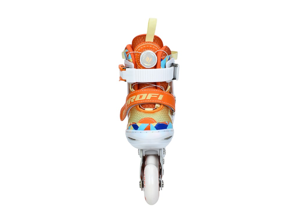 Ролики розсувні з підсвіткою, розмір 27–30, біло-помаранчеві