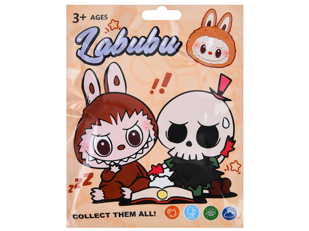 Фграшка-сюрприз Labubu A777-203, брелок, с карточками, микс видов (цена за 1шт.)