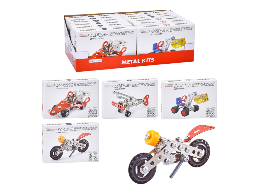 Металевий конструктор Машина A985, 4 види, з металевими деталями, BabyToys