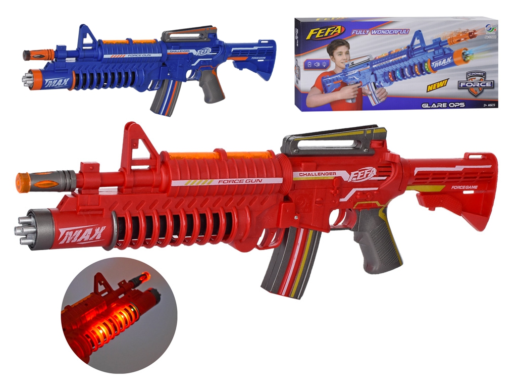 Автомат игровой AK-33988, 55 см, звук, свет, вибрация, на батарейках, 2 цвета