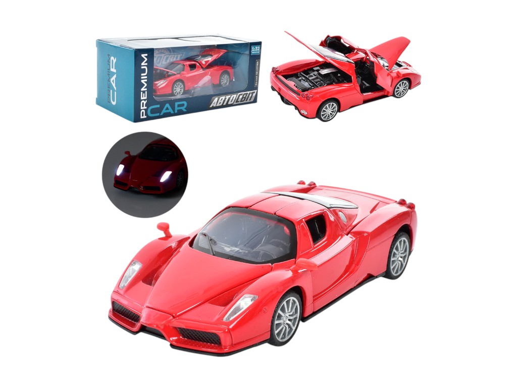 Машинка металлическая Ferrari Enzo 1:32, инерционная, звук, свет