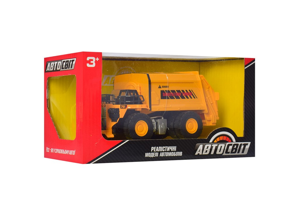 Мусоровоз металлический инерционный на батарейке. АвтоСвіт AS-2411
