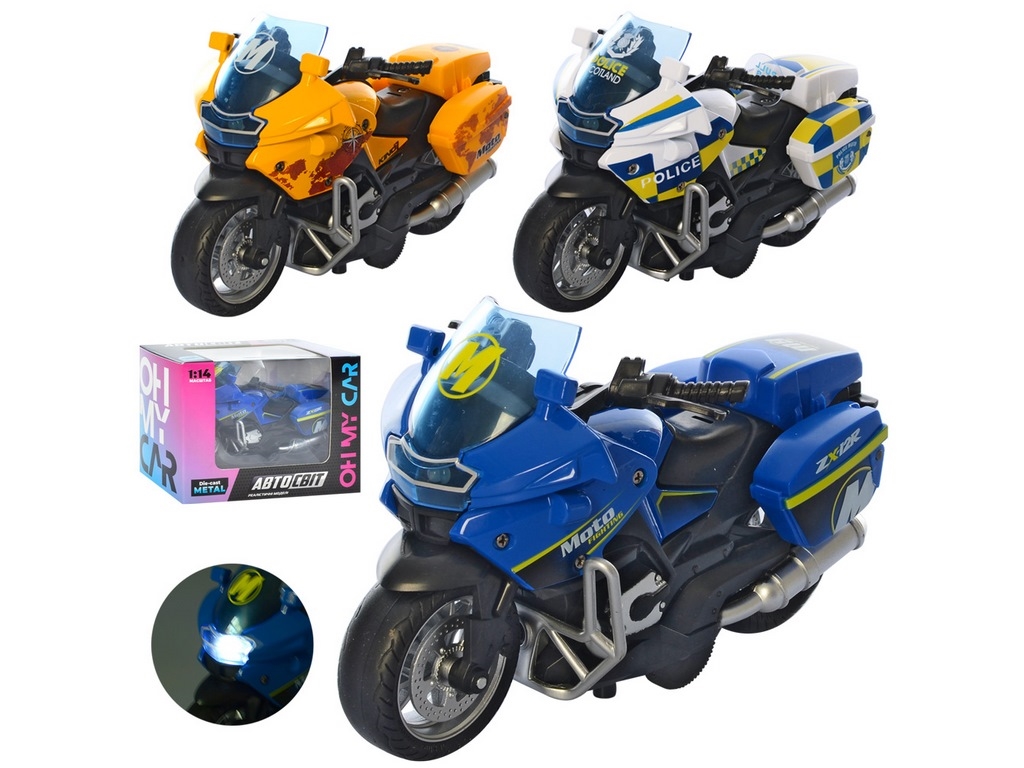 Купить Мотоцикл металлический инерционный 12 см. АвтоСвіт AS-2640