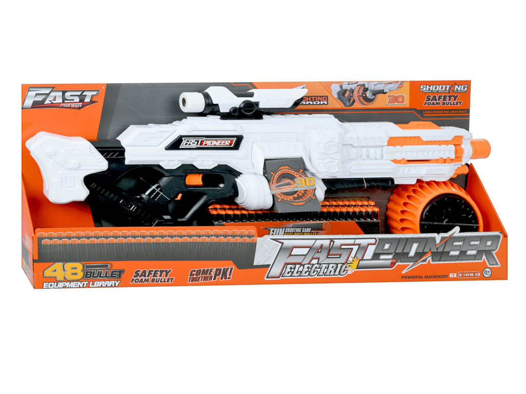 Автомат игрушечный FAST PIONEER на батарейках с мягкими пулями 48 шт. Blaster BIG511