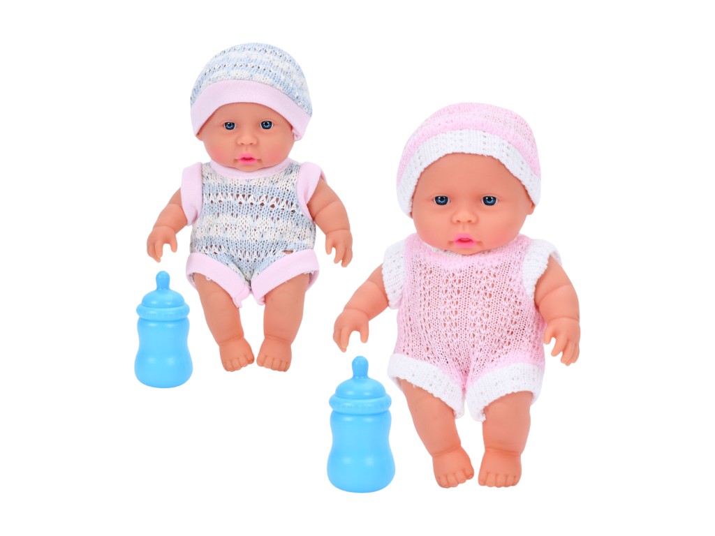 Пупс з пляшечкою BLS-W151, 18 см, у в’язаному костюмі, Limo Toy