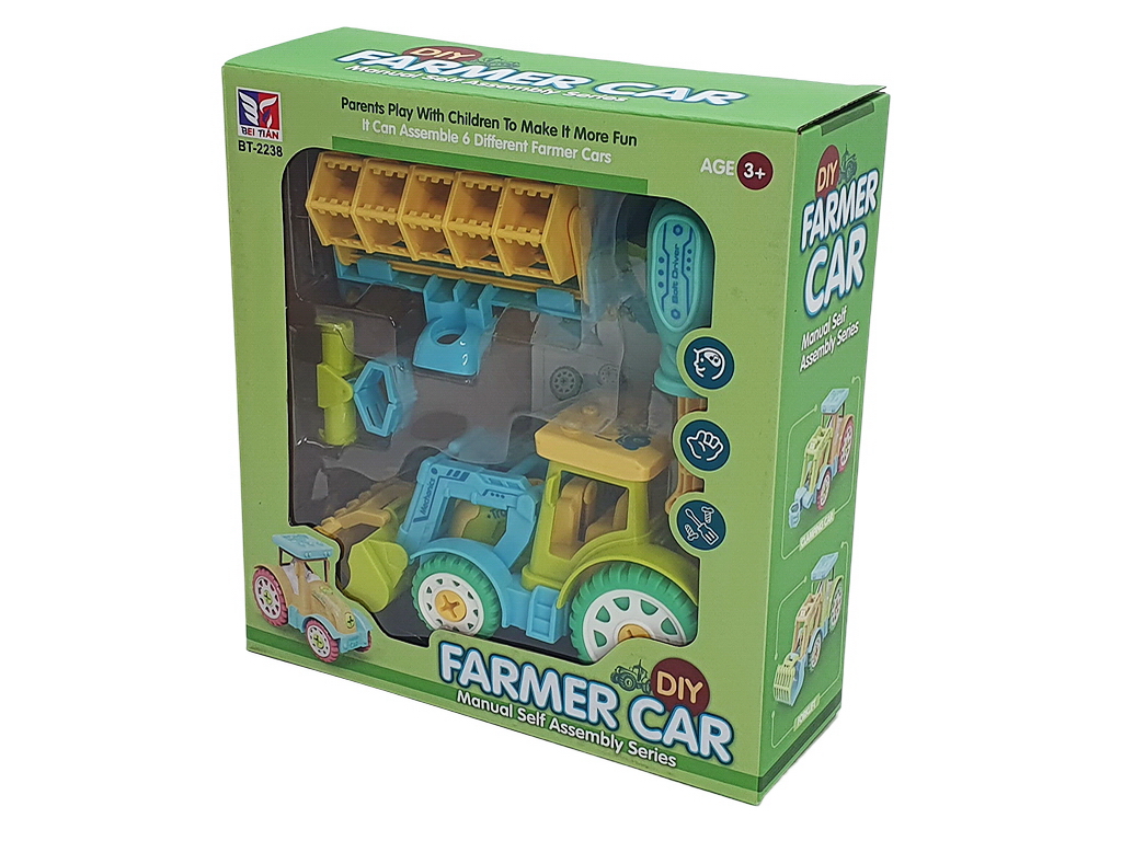Конструктор на шурупах Трактор-Сільгосптехніка BT-2238, з викруткою, BabyToys