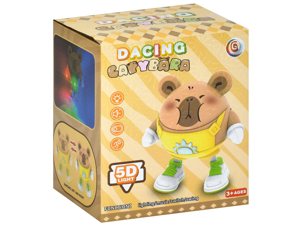 Музыкальная игрушка Капибара D1009, танцует, светится, 20см, на батарейках