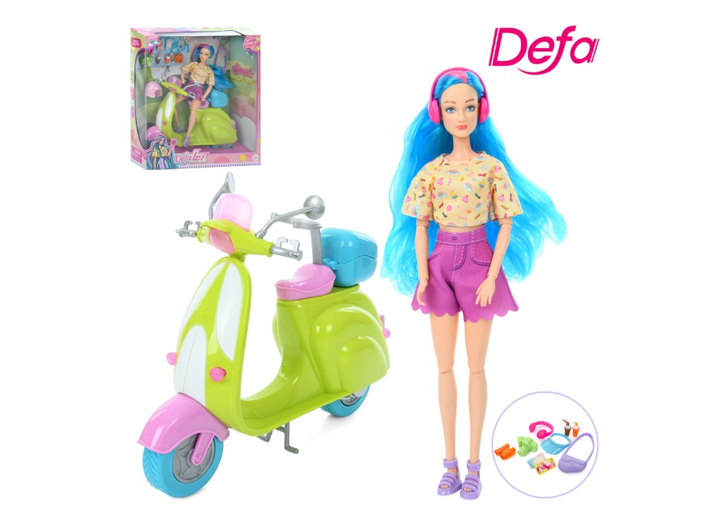 Лялька шарнірна з мотоциклом Defa Lucy 8501, 29 см, рухомі кінцівки