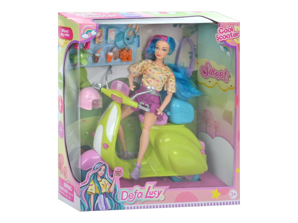 Лялька шарнірна з мотоциклом Defa Lucy 8501, 29 см, рухомі кінцівки