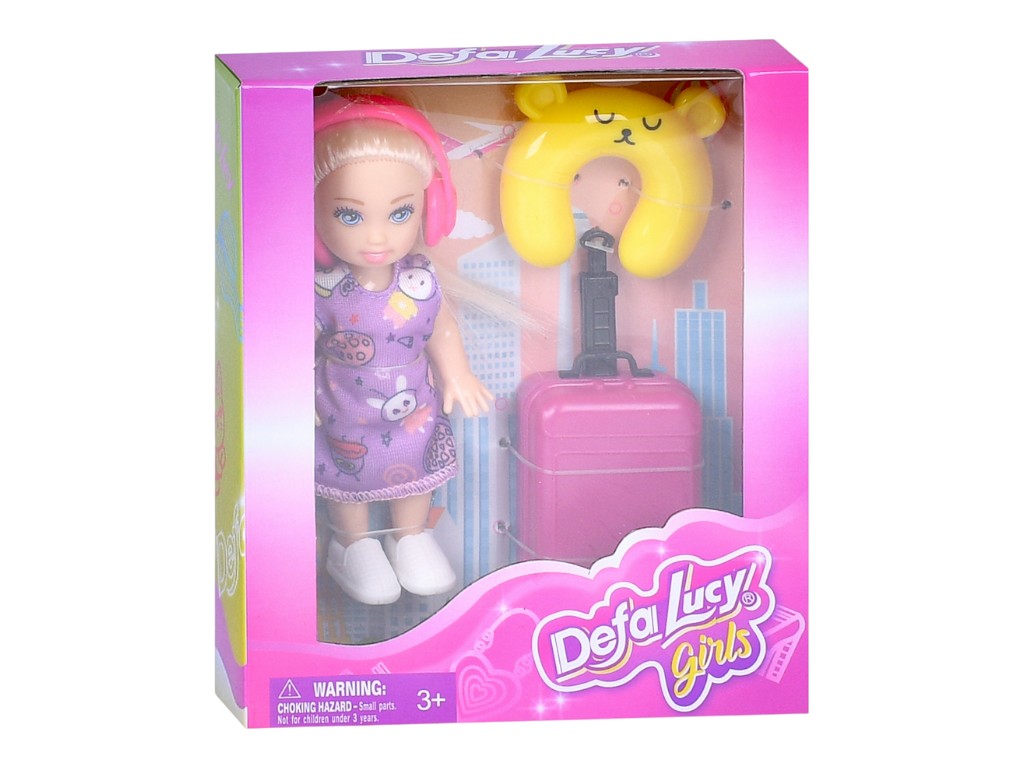 Кукла с чемоданом Defa Lucy 8816, 10 см, с аксессуарами для путешествия