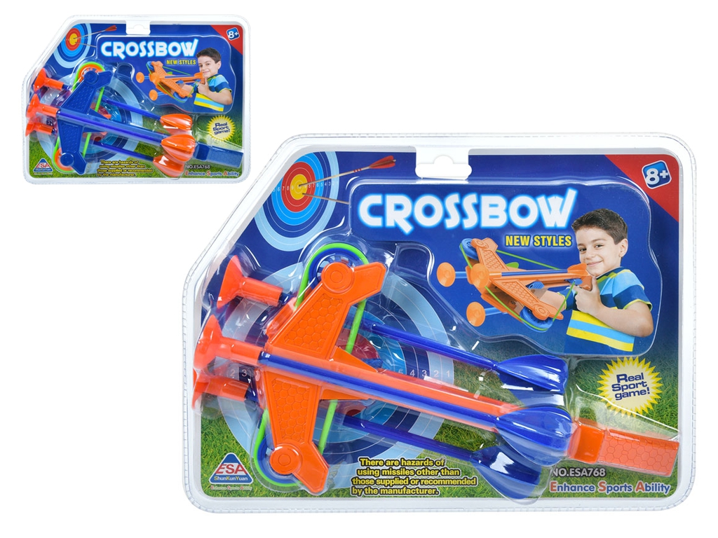 Игрушечный арбалет Crossbow со стрелами-присосками и мишенями, 24 см