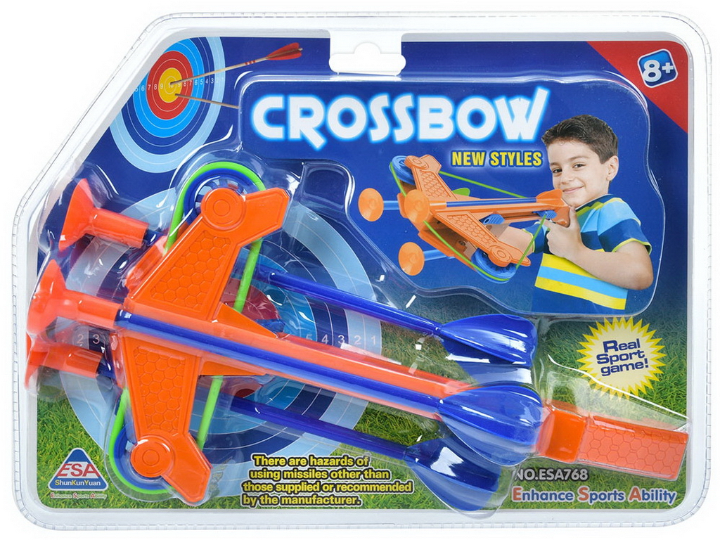 Игрушечный арбалет Crossbow со стрелами-присосками и мишенями, 24 см